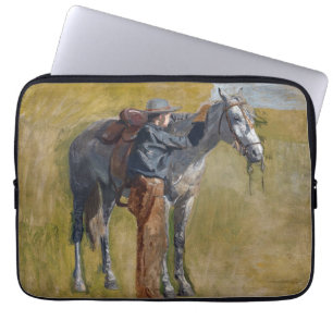 Housse Pour Ordinateur Portable Mauvaises Terres Américaines du cow-boy et du chev