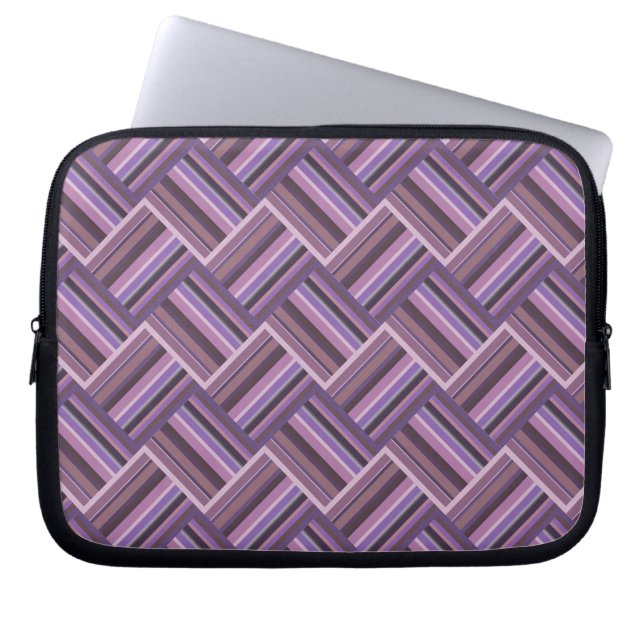 Housse Pour Ordinateur Portable Mauve stripes diagonal weave pattern (Devant)