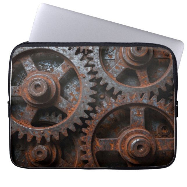 Housse Pour Ordinateur Portable Mécanisme Industriel Rouillé (Devant)