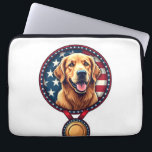 Housse Pour Ordinateur Portable Médaille de Retriever doré patriotique Vintage Tee<br><div class="desc">Médaille de Retriever doré patriotique Vintage Tee 3</div>