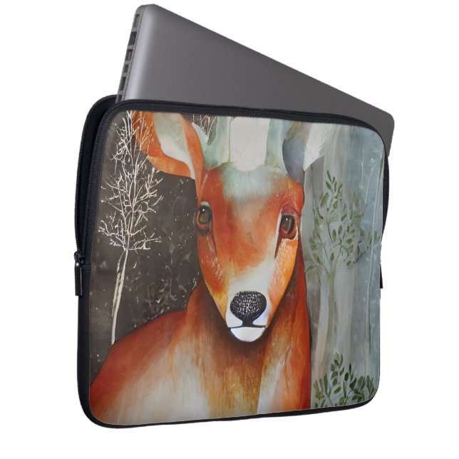 Housse Pour Ordinateur Portable Médias mixtes de cerfs (Devant droit)