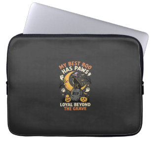 Housse Pour Ordinateur Portable Méfait canin sous la lune d'Halloween