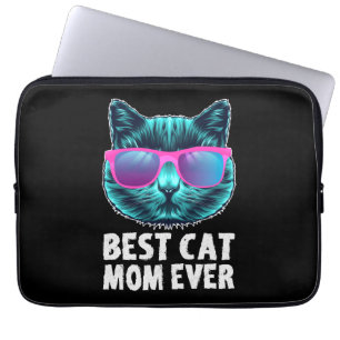 Housse Pour Ordinateur Portable Meilleur Chat Maman Jamais mignonne Lunettes Drôle