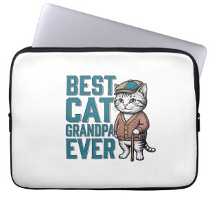 Housse Pour Ordinateur Portable Meilleur Grand-Père de Chat Vintage T-shirt de Gra