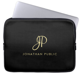 Housse Pour Ordinateur Portable Meilleur Monogramme de calligraphie or Modèle mini