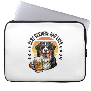 Housse Pour Ordinateur Portable Meilleur Papa Bernois Vintage T-Shirt Bière Chien
