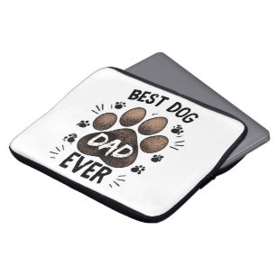 Housse Pour Ordinateur Portable Meilleur papa chien ever – Empreinte de patte mign