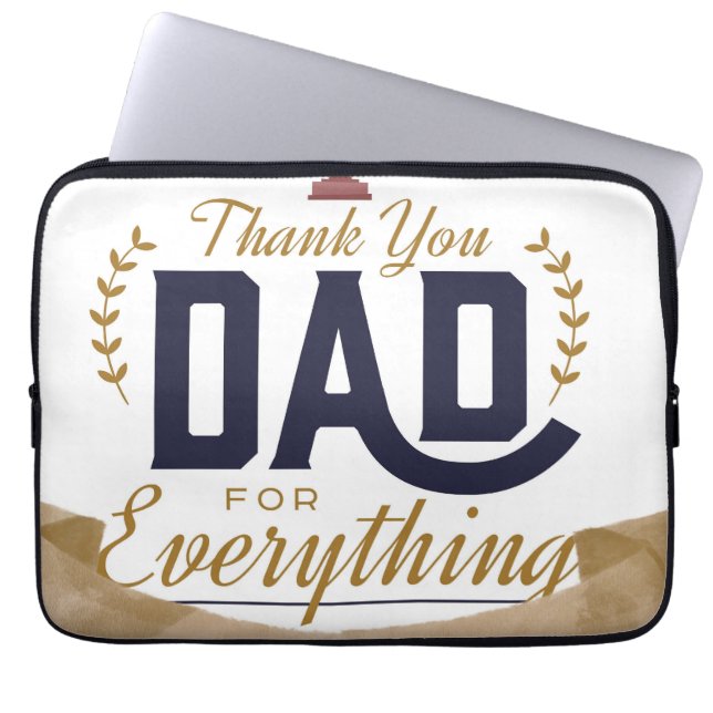 Housse Pour Ordinateur Portable Meilleur Papa – Conception Merci (Devant)