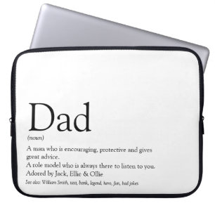 Housse Pour Ordinateur Portable Meilleur papa du monde Définition amusante