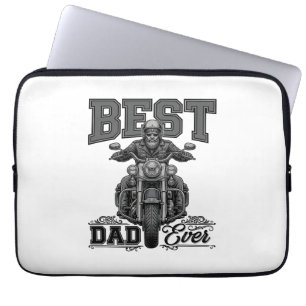 Housse Pour Ordinateur Portable Meilleur Papa Ever Biker Vintage Gravure T-Shirt_1