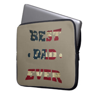 Housse Pour Ordinateur Portable Meilleur papa jamais avec nous drapeau américain