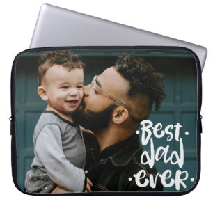 Housse Pour Ordinateur Portable Meilleur papa jamais Cadeau personnalisé avec phot