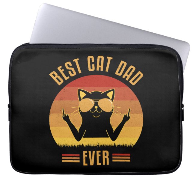 Housse Pour Ordinateur Portable Meilleur père de chat jamais (Devant)