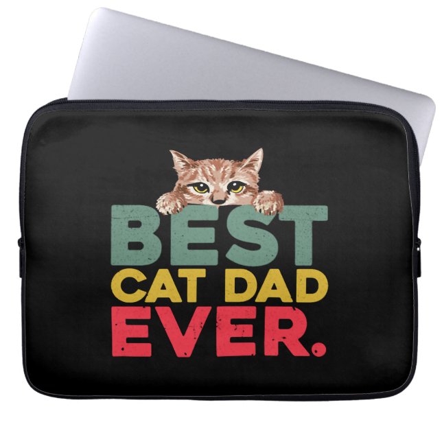 Housse Pour Ordinateur Portable Meilleur père de chat jamais (Devant)