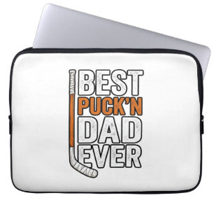 Housse Pour Ordinateur Portable Meilleur père de hockey Puck'n Papa Vector Design_
