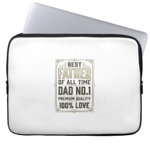Housse Pour Ordinateur Portable Meilleur Père Gravure Vintage T-Shirt Typographiqu