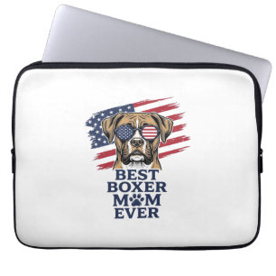 Housse Pour Ordinateur Portable Meilleure Maman Boxeur Patriote Ever Chemise Chien