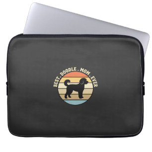 Housse Pour Ordinateur Portable Meilleure maman Doodle Rétro Chien