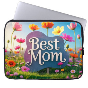 Housse Pour Ordinateur Portable Meilleure Maman Jardin Fleur de Fête des Mères