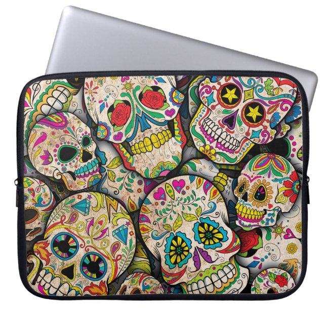 Housse Pour Ordinateur Portable Meilleure vente Motif crâne sucre (Devant)