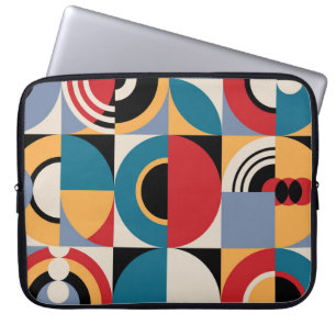 Housse Pour Ordinateur Portable Memphis Abstrait : Style Vintage géométrique.