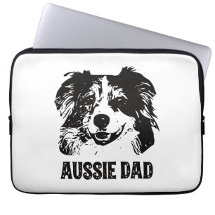 Housse Pour Ordinateur Portable Mens Aussie Papa - Australian Shepherd Chien Papa