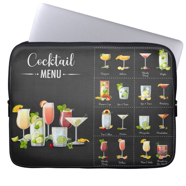 Housse Pour Ordinateur Portable Menu Cocktail (Devant)