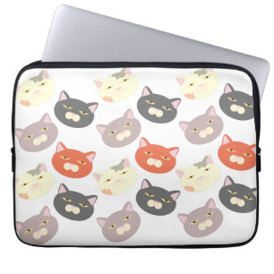 Housse Pour Ordinateur Portable Meow Cute Tête de chat Dessin artistique amusant
