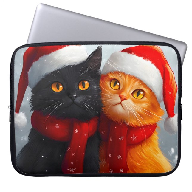 Housse Pour Ordinateur Portable Meowy Christmas Winter Love (Devant)