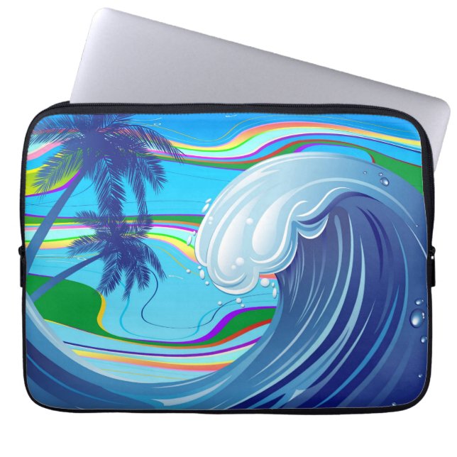 Housse Pour Ordinateur Portable Mer Océan Grande Vague Eau (Devant)