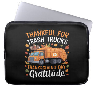 Housse Pour Ordinateur Portable Merci pour Recycle Camion Thanksgiving Jour Garbag