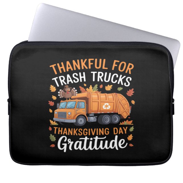 Housse Pour Ordinateur Portable Merci pour Recycle Camion Thanksgiving Jour Garbag (Devant)