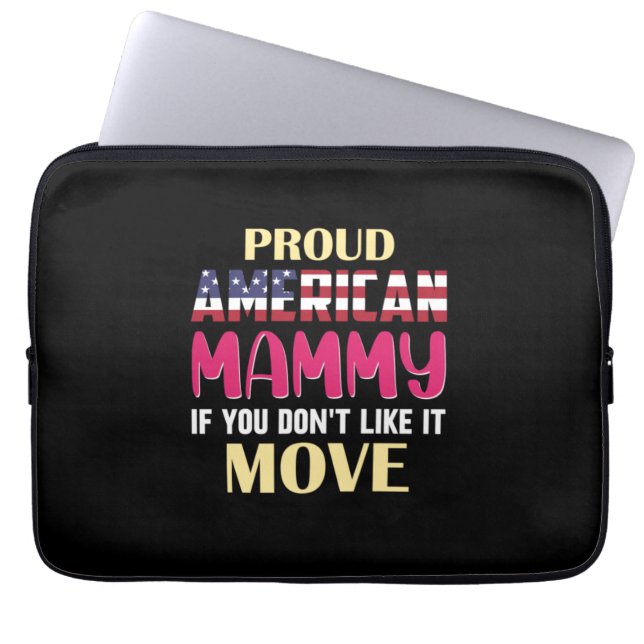 Housse Pour Ordinateur Portable Mère Art Fière Maman Américaine (Devant)