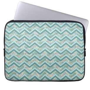 Housse Pour Ordinateur Portable Mère de Pearl Turquoise ZigZag