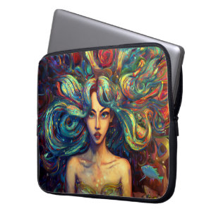 Housse Pour Ordinateur Portable Mermaid Sea Goddess Nymphe Siren Art sous-marin