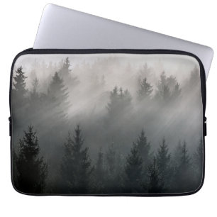 Housse Pour Ordinateur Portable Merveilleuses montagnes de l'aube noir et blanc