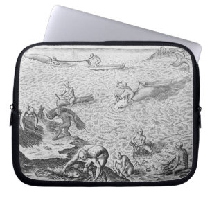 Housse Pour Ordinateur Portable Méthode indienne de pêche à la baleine, d'un