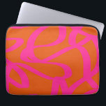 Housse Pour Ordinateur Portable Mi-Siècle Abstrait Moderne Lignes Orange Et Rose<br><div class="desc">Brosses Abstraites - Formes abstraites en orange brûlé et rose chaud.</div>