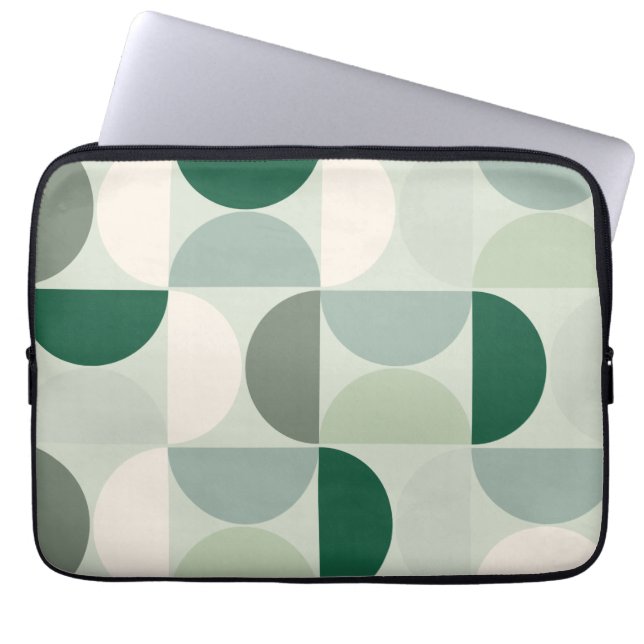 Housse Pour Ordinateur Portable Mid Century Moderne Abstrait Motif Sage Green (Devant)
