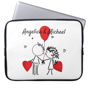 Housse Pour Ordinateur Portable Mignon, baiser, mariage