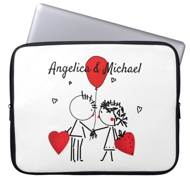 Housse Pour Ordinateur Portable Mignon, baiser, mariage (Devant)