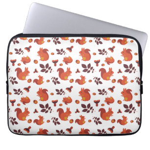 Housse Pour Ordinateur Portable Mignon écureuil de forêt Motif d'automne