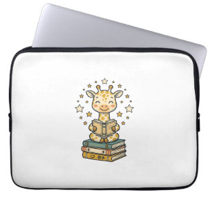 Housse Pour Ordinateur Portable Mignon Girafe Lecteur de Livres Chemise Vintage De