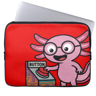 Housse Pour Ordinateur Portable Mignon Je Axolotl Questions aztèque Oh Non bouton