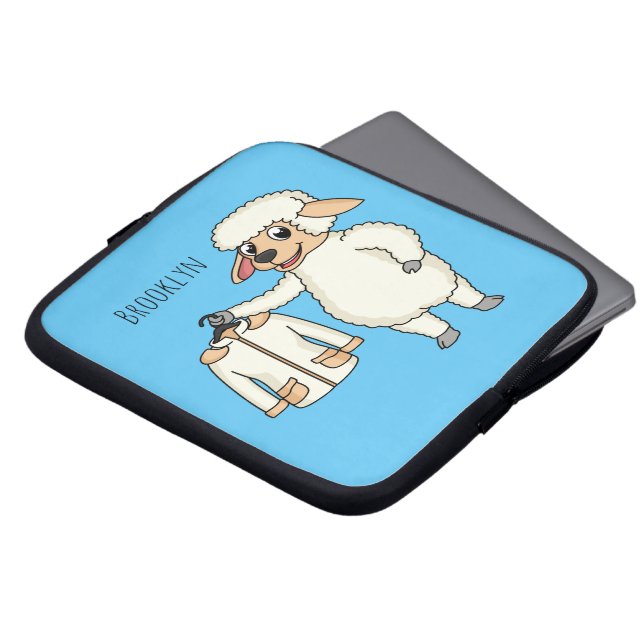 Housse Pour Ordinateur Portable Mignonne brebis avec blouson (Devant haut)