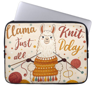 Housse Pour Ordinateur Portable Mignonne lama caricaturale portant un foulard tric