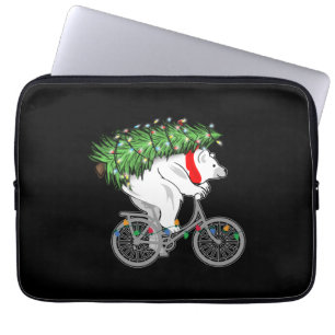 Housse Pour Ordinateur Portable Mignonne Ours Portant Un Cadeau Arbre De Noël Pour