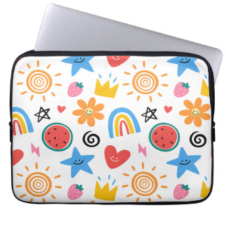 Housse Pour Ordinateur Portable Mignons gribouillages d'été - motif fantaisiste co