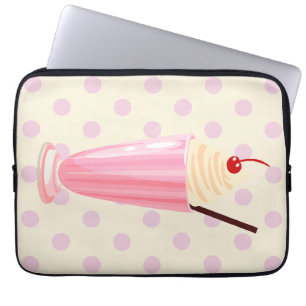 Housse Pour Ordinateur Portable Milkshake rose et tamis Pois