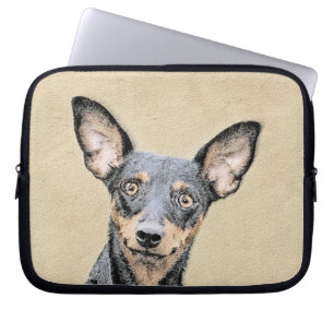 Housse Pour Ordinateur Portable Miniature Pinscher Peinture mignonne Chien Art ori